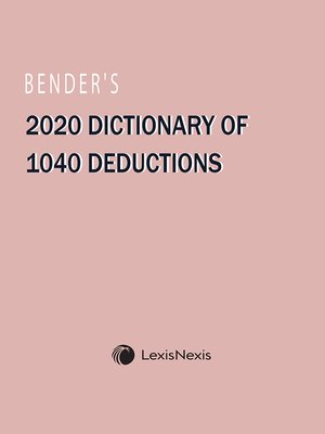 cover image of Bender's Dictionary of 1040 Deductions